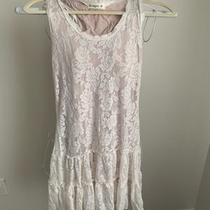Ginger G light pink lace ruffle dress